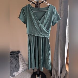 Elegant Green Wrap Dress